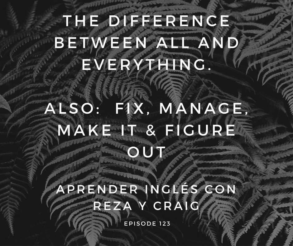 The difference between ALL and EVERYTHING | FIX, MANAGE, MAKE IT and FIGURE OUT