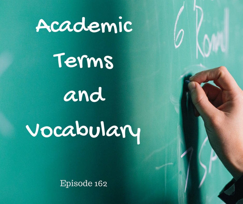 Academic terms and vocabulary