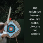 The difference between goal, aim, target, objective and purpose